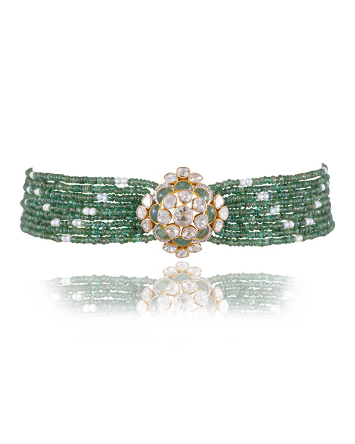 NO ORDERS - Rakul Bead Choker And Sanskrutika Tops Polki And Diamond Set