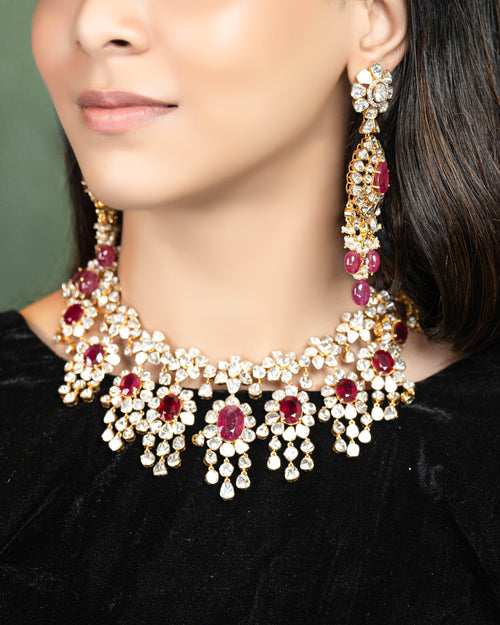 Usha Polki And Diamond Earrings - NO ORDERS