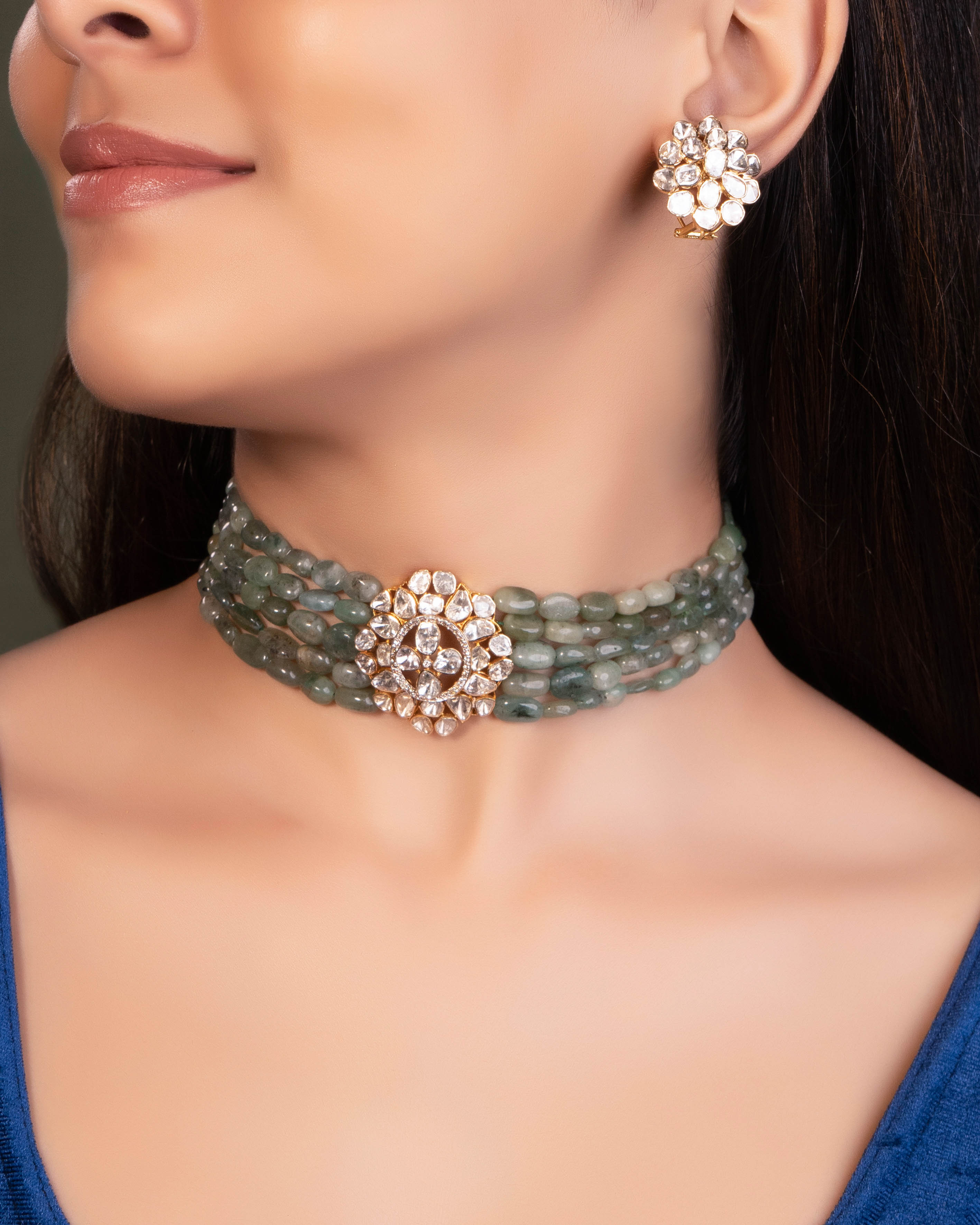 Nikita Polki And Diamond Bead Choker