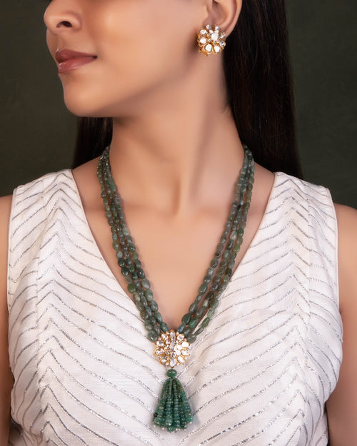 Catalina Polki And Diamond Bead Pendant