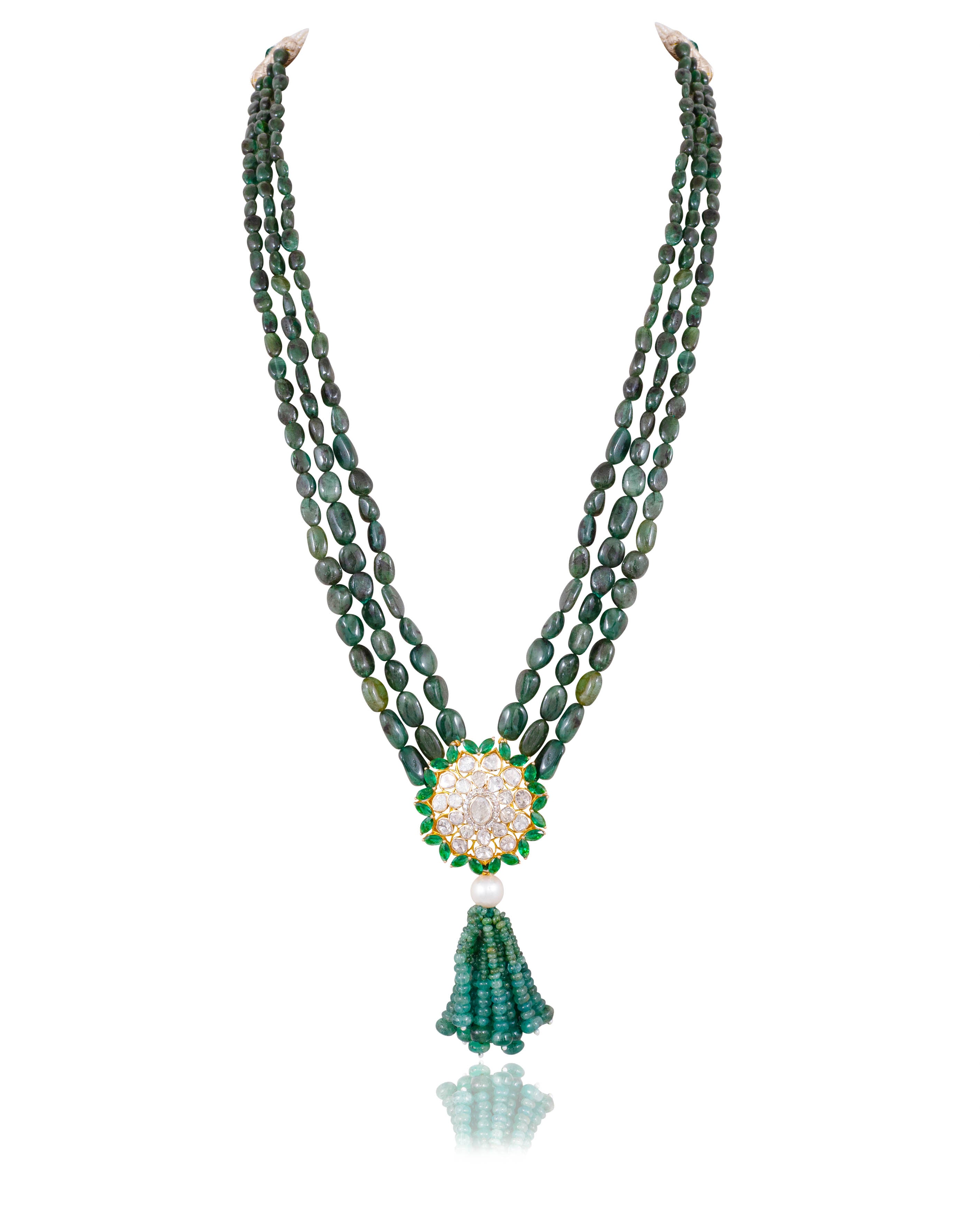 Evie Polki And Diamond Bead Pendant – Tyaani Jewellery LLP