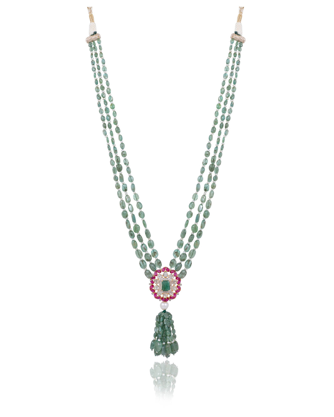 Ella Polki And Diamond Bead Pendant