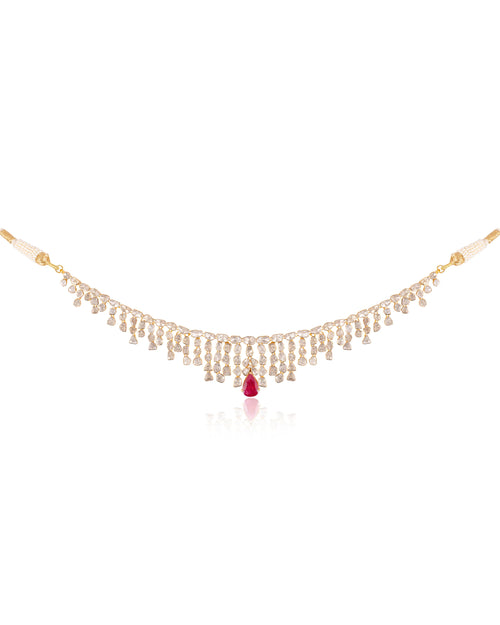 Diya Necklace And Sanskruti Long Earrings Polki Set