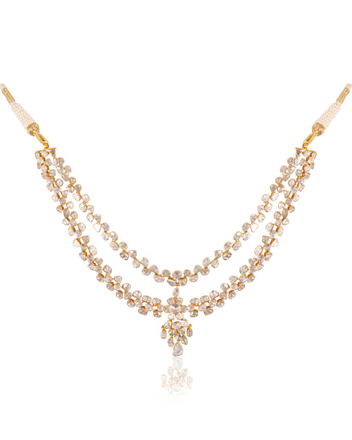 Madhuri Necklace And Arunisha Long Earrings Polki Set