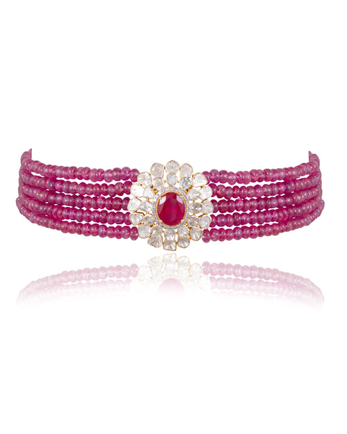 Dakshita Polki And Diamond Bead Choker