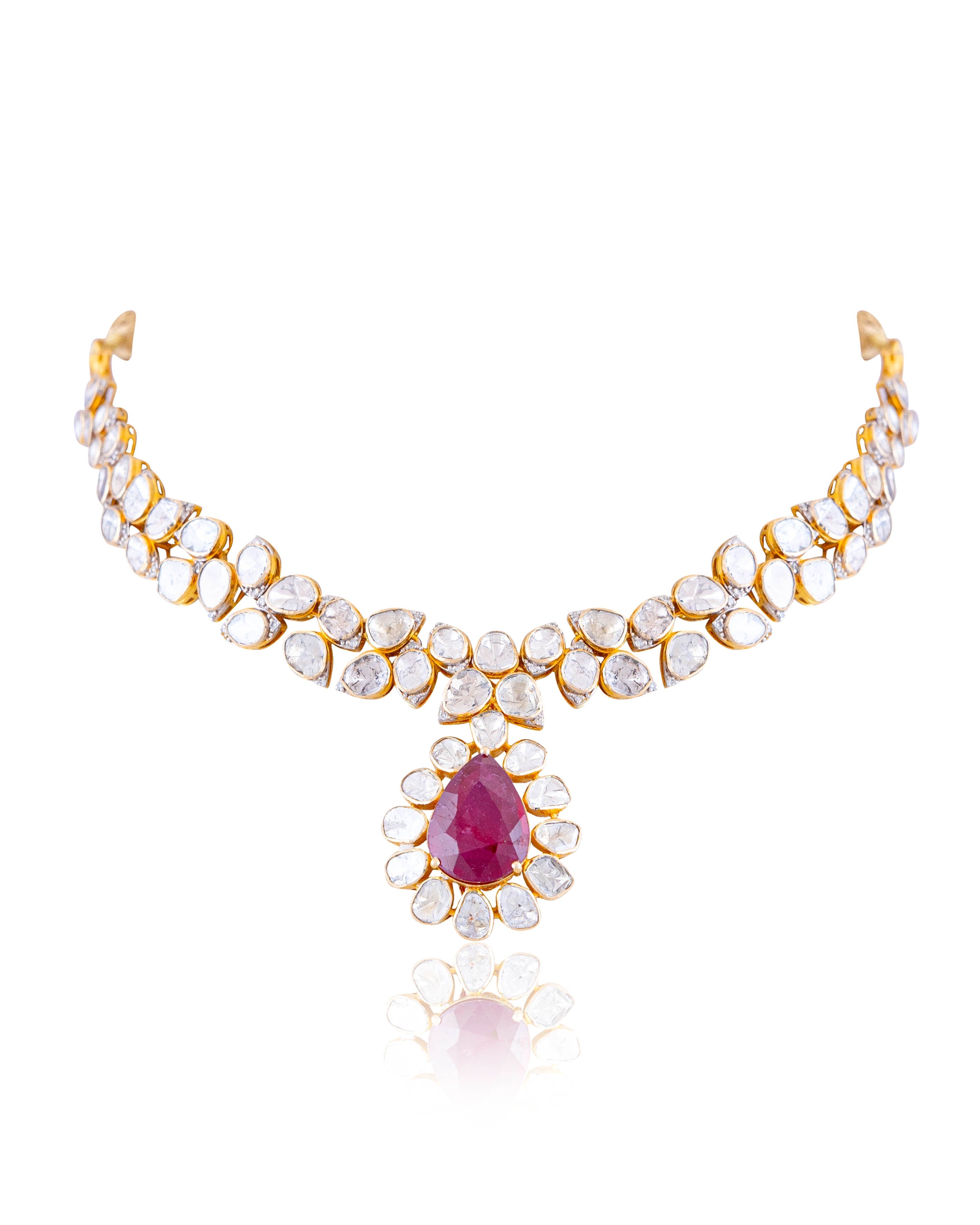 Adhika Polki And Diamond Necklace