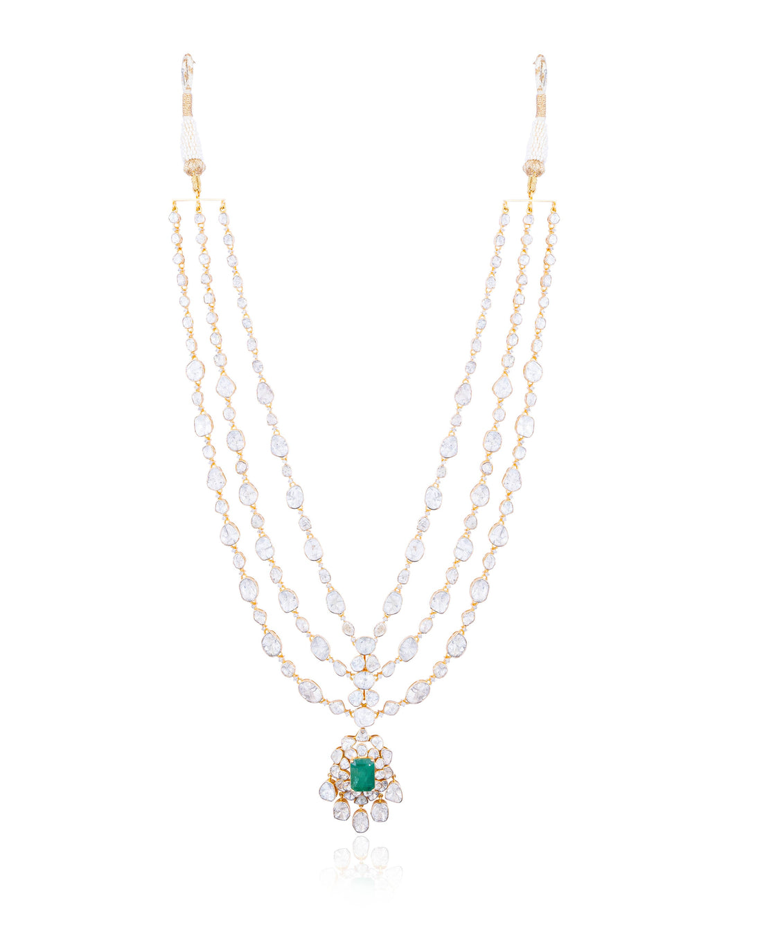 Diya Polki And Diamond Long Necklace