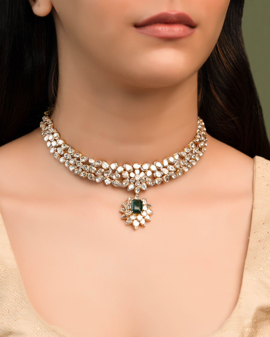 Ziyya Polki And Diamond Necklace