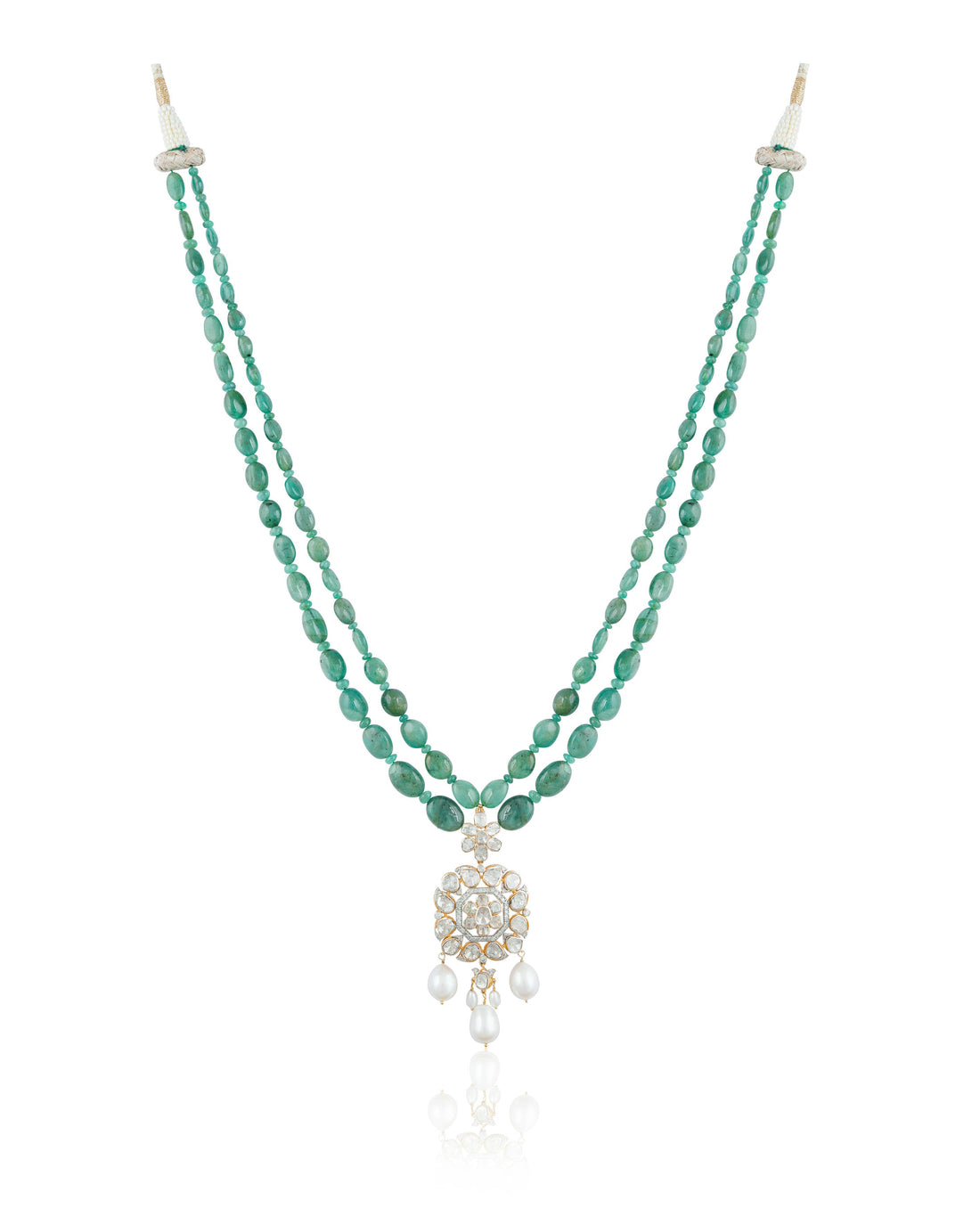 Isha Polki And Diamond Bead Pendants