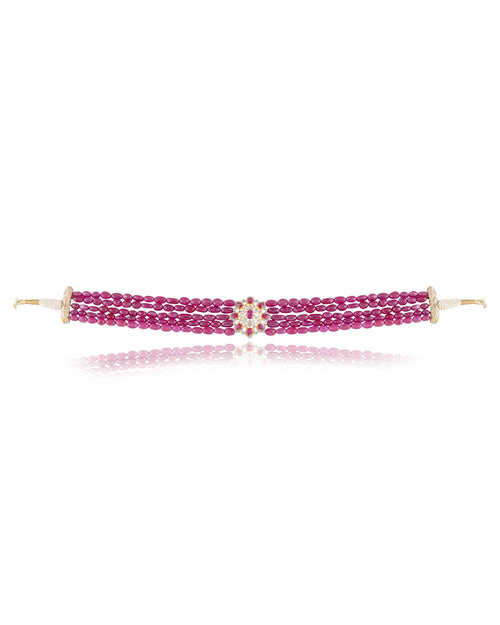 Tanaaz Polki And Diamond Bead Choker