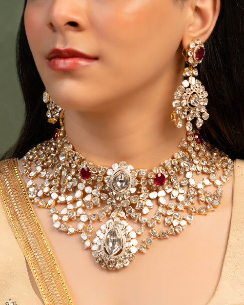 Nikita Polki And Diamond Long Earrings