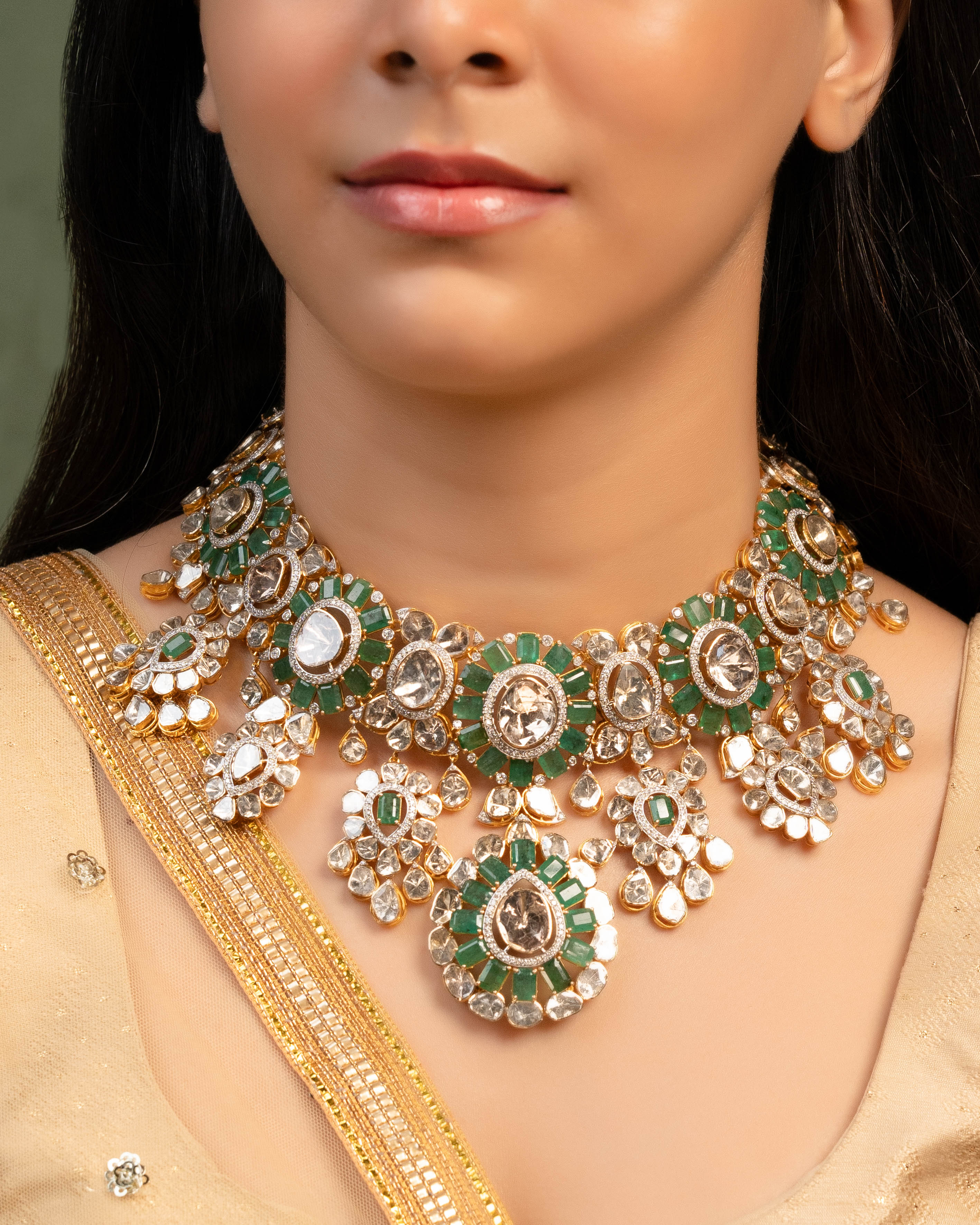 Zikra Polki And Diamond Necklace