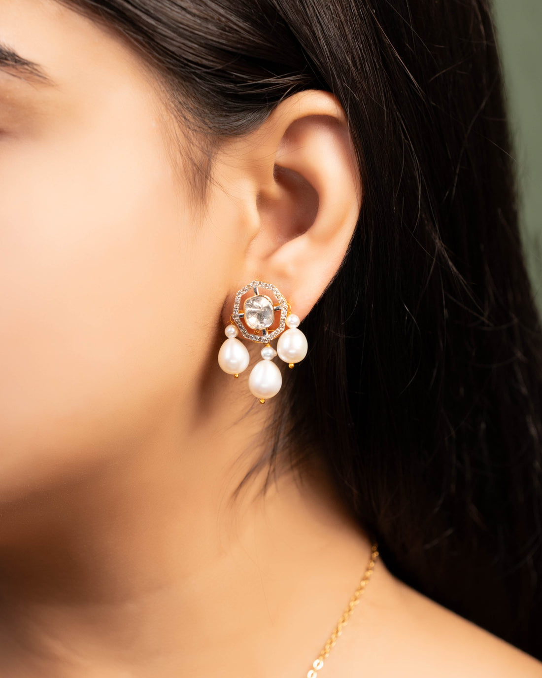 Olive Pendant And Sheetal Tops Polki And Diamond Set