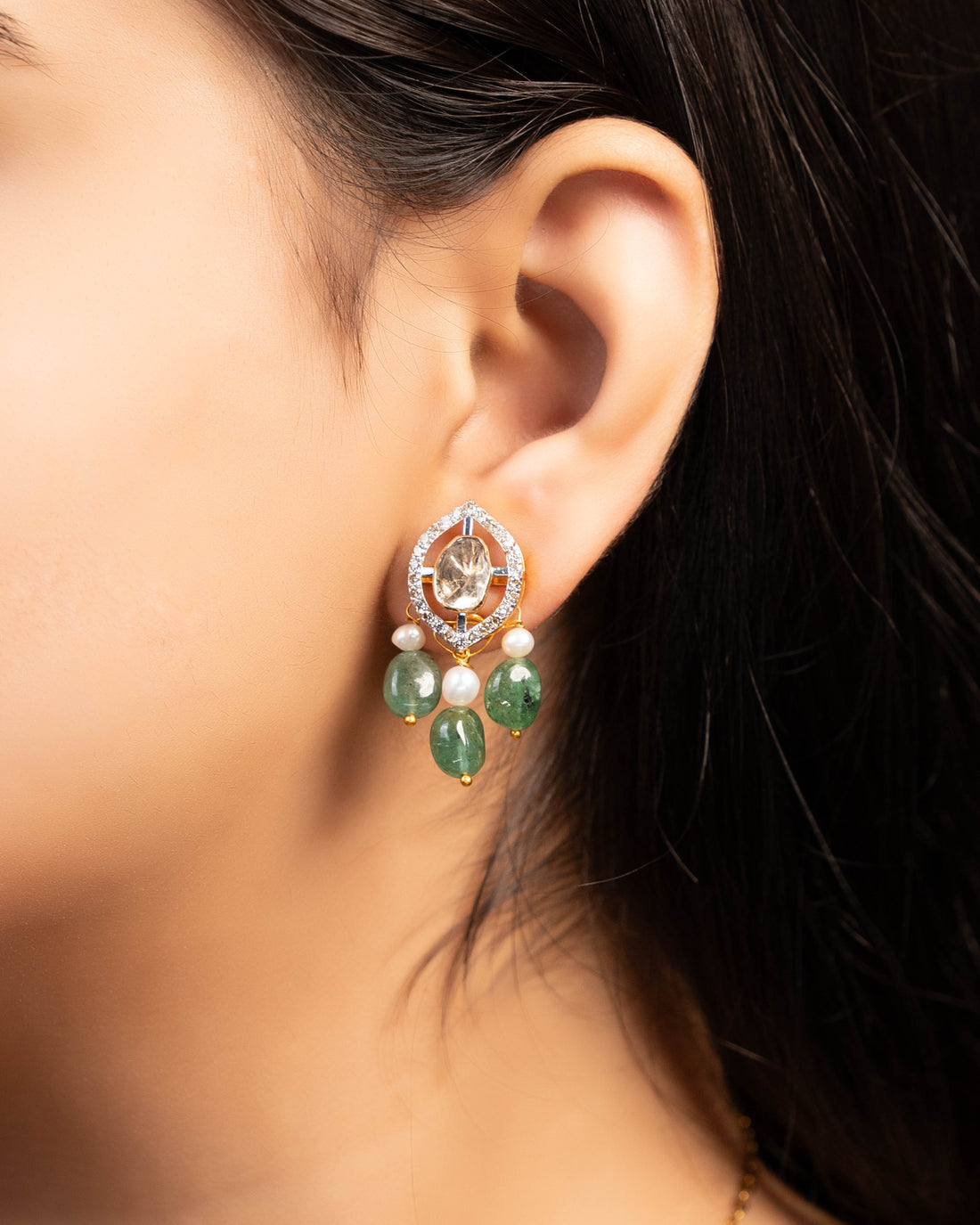 Octavia Pendant And Shiya Tops Polki And Diamond Set