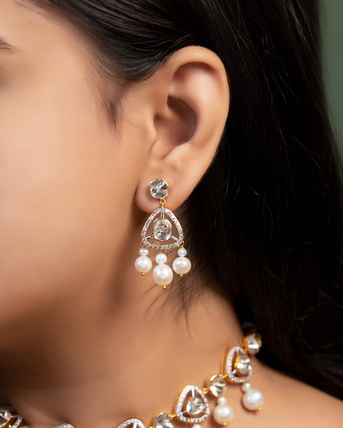 Samaira Choker And Tanmayi Long Earrings Polki And Diamond Set