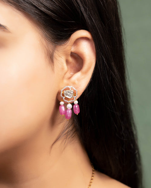 Mishka Pendant And Adweta Tops Polki And Diamond Set