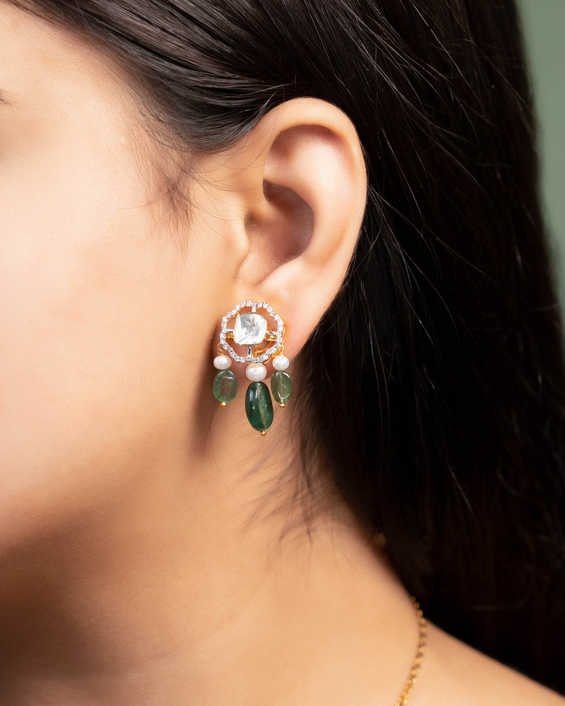 Karishma Pendant And Zivar Tops Polki And Diamond Set