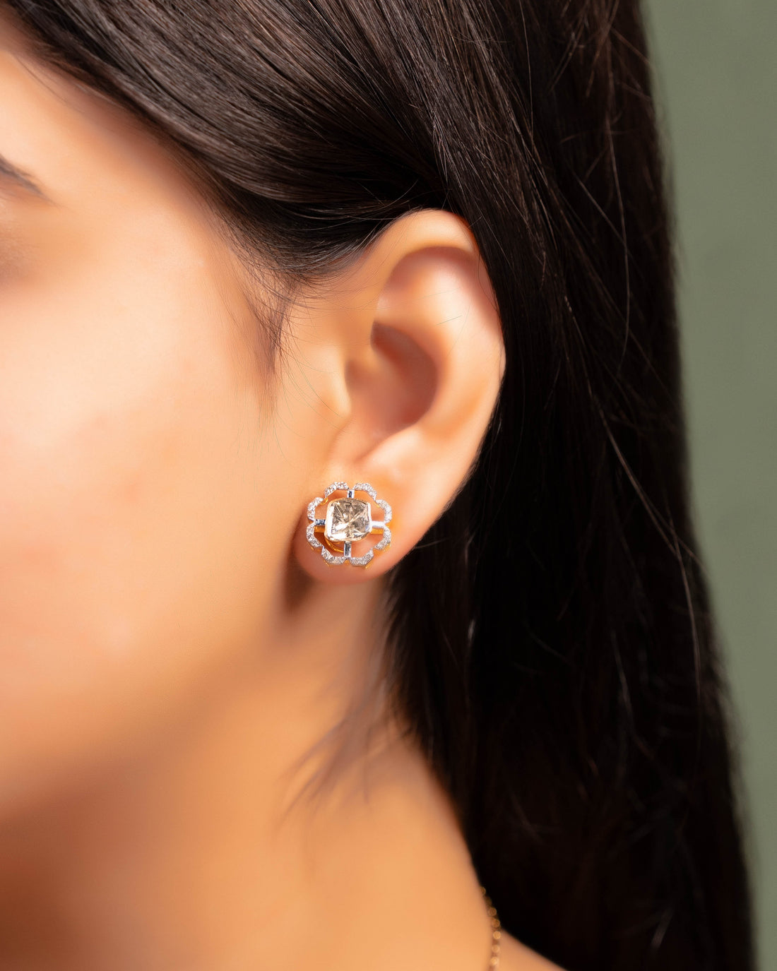 Maitri Pendant And Karina Tops Polki And Diamond Set