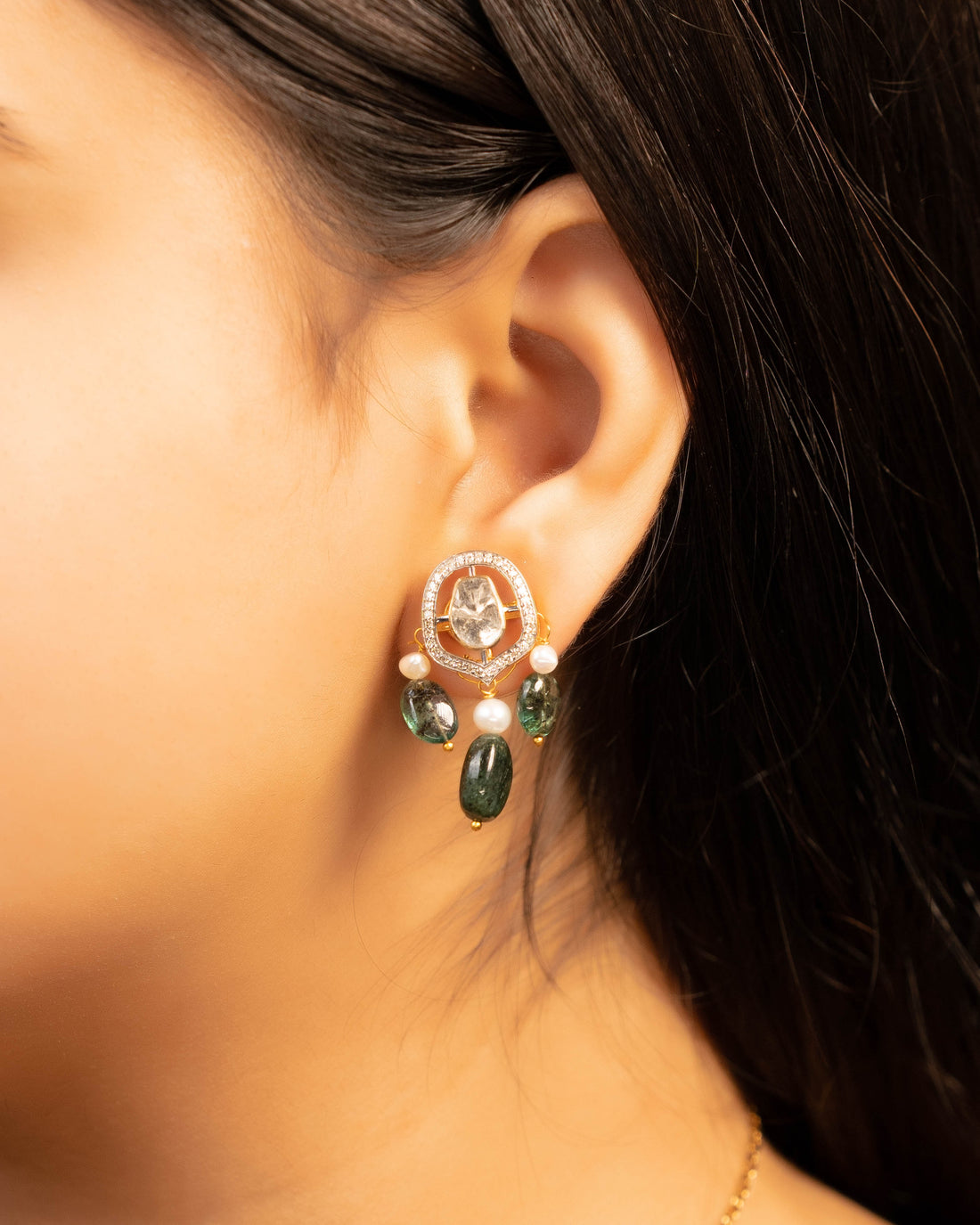 Erika Pendant And Hiteshri Tops Polki And Diamond Set