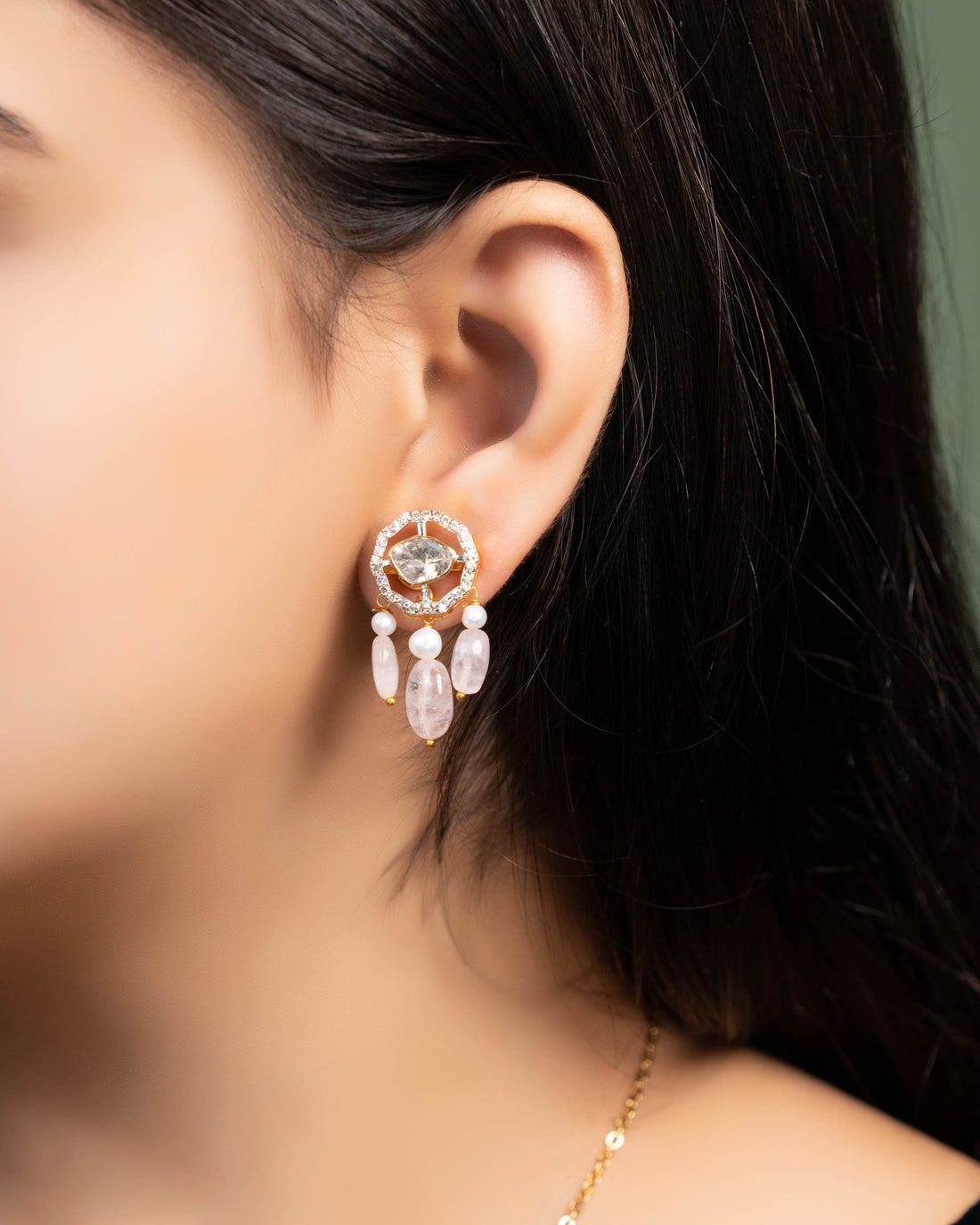 Asmita Pendant And Tanvisha Tops Polki And Diamond Set