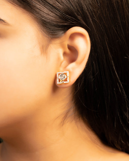 Ishani Pendant And Bhavika Tops Polki And Diamond Set