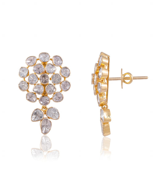 Rutuja Bead Choker And Elisha Long Earrings Polki Set