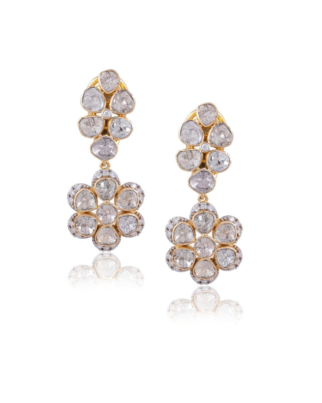 Ekanta Polki And Diamond Long Earrings