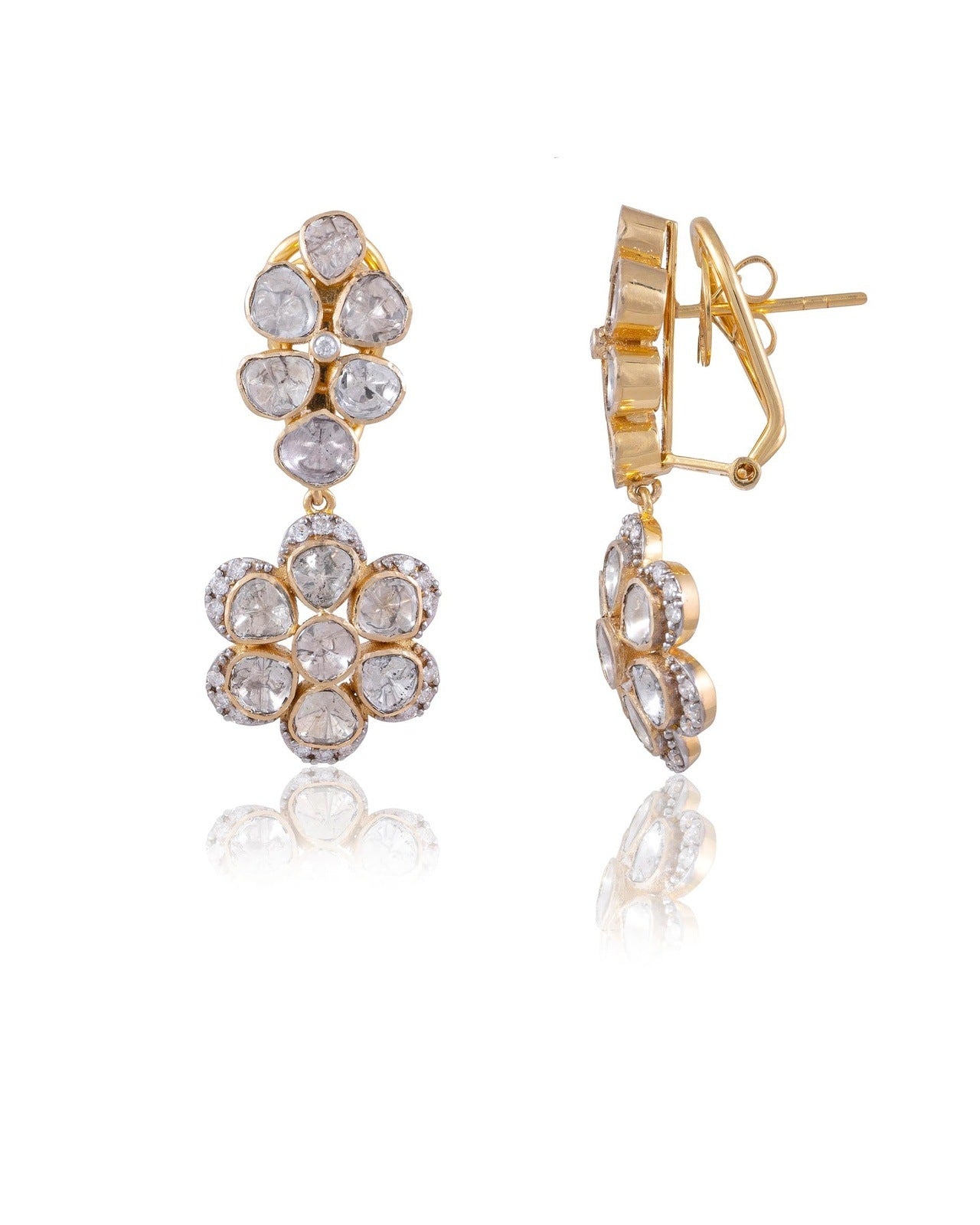 Ekanta Polki And Diamond Long Earrings