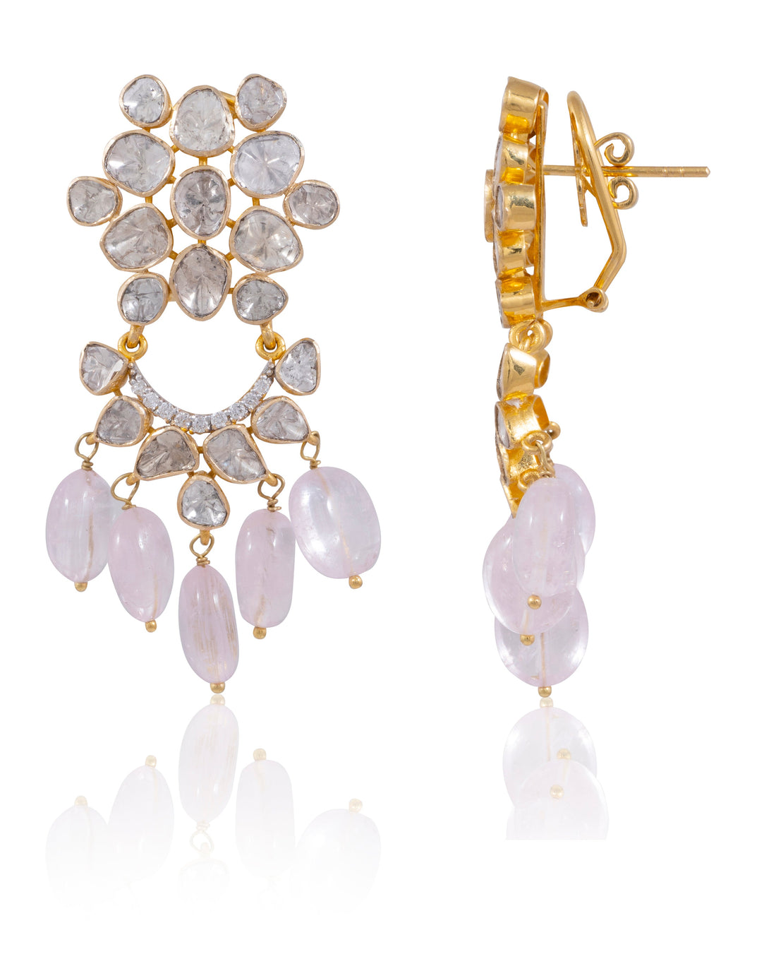Jasanta Polki And Diamod Long Earrings