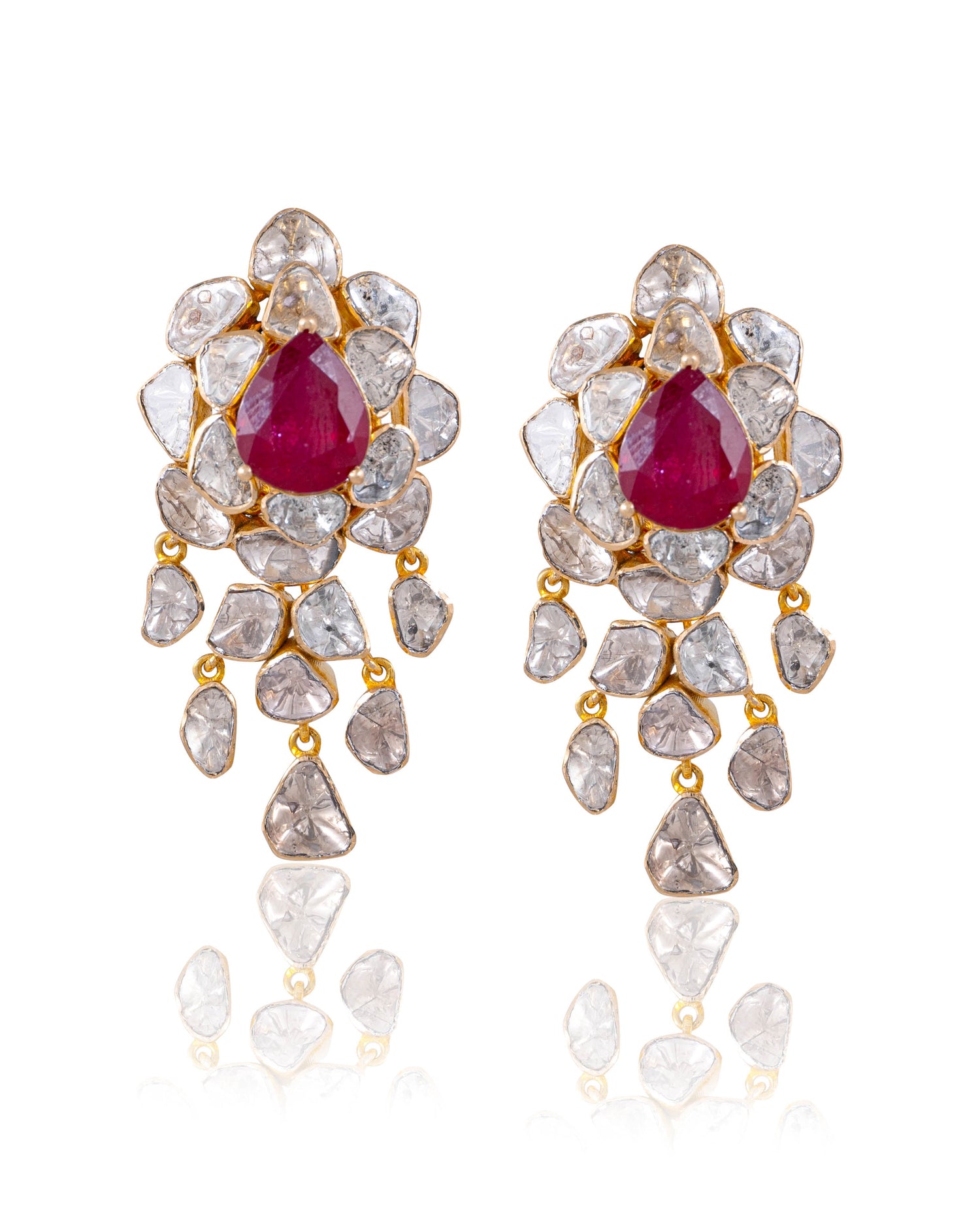 Diksha Polki Long Earrings