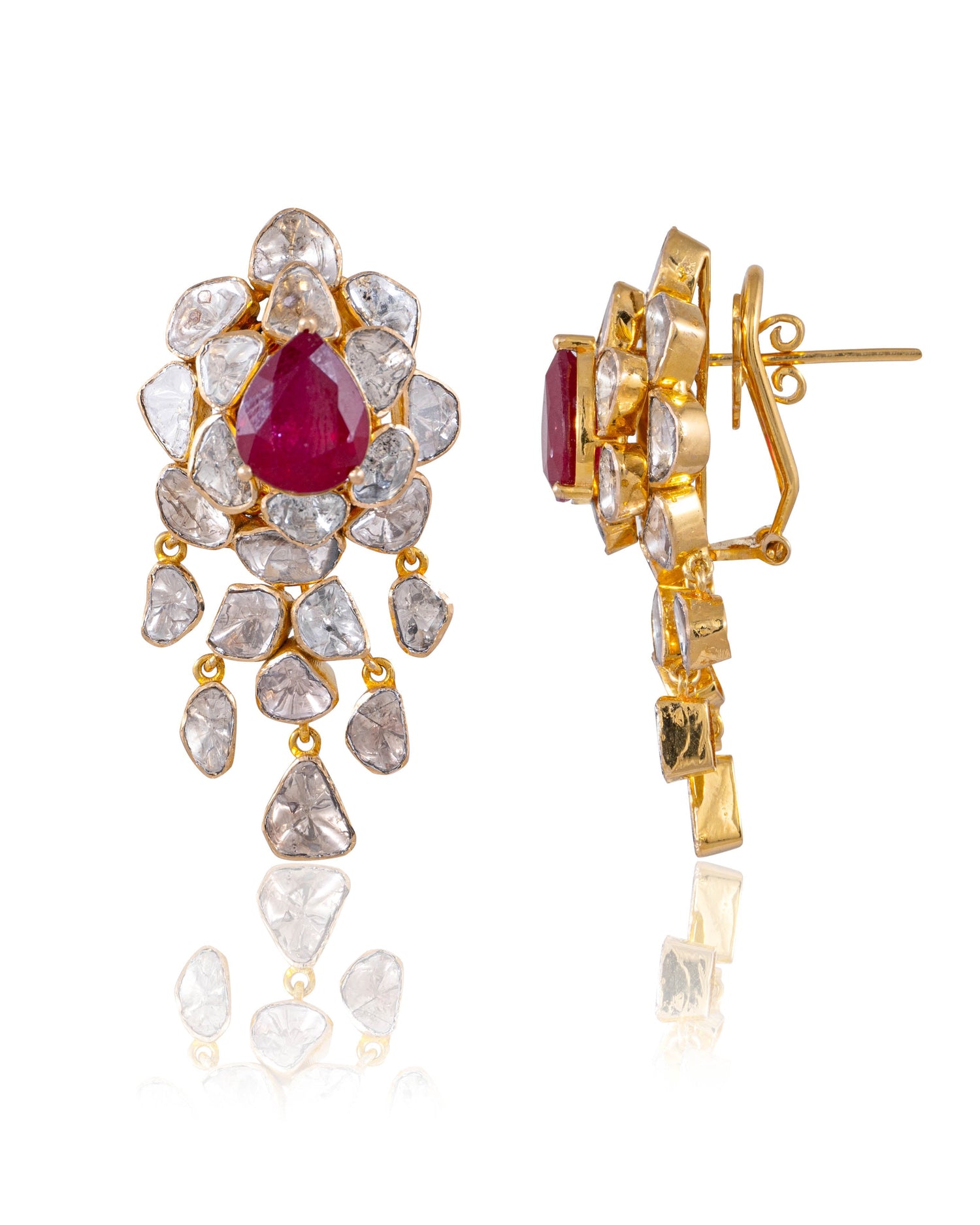 Diksha Polki Long Earrings