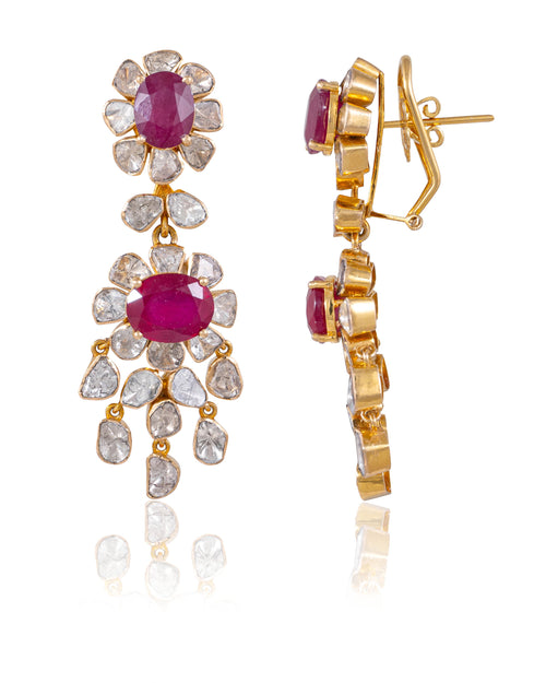 Aashika Polki Long Earrings
