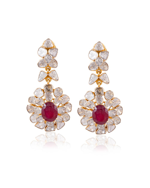 Idhika Polki Long Earrings