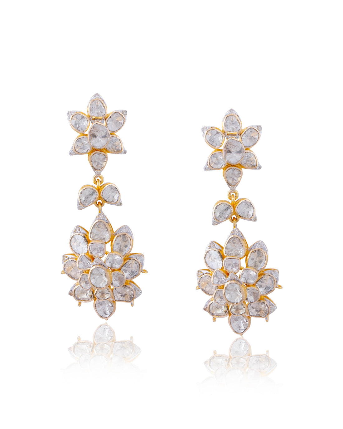 Jenna Polki And Diamond Long Earrings