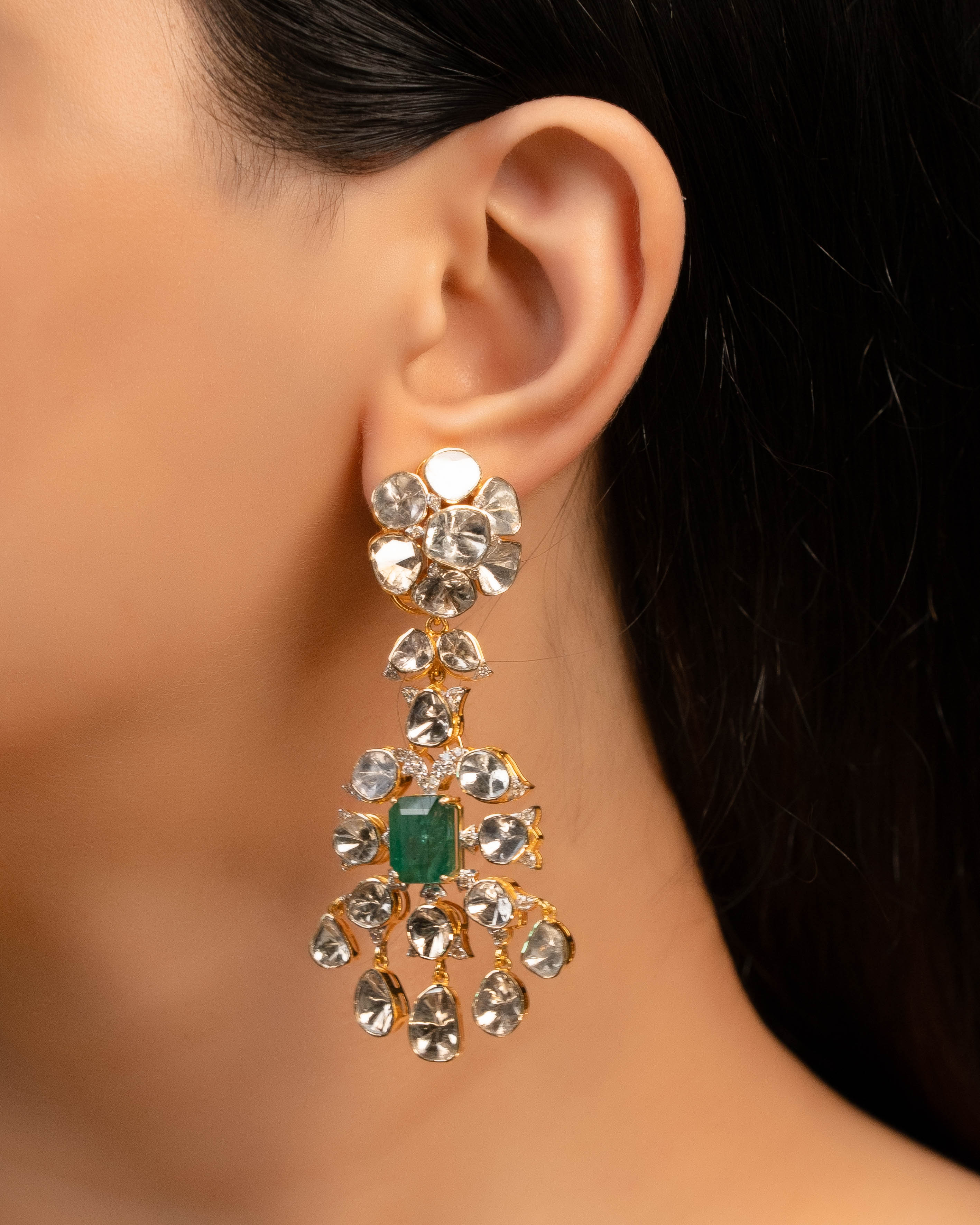 Spherules of Rose Gold Crystal Chandbali Long Earrings – Deara Fashion  Accessories