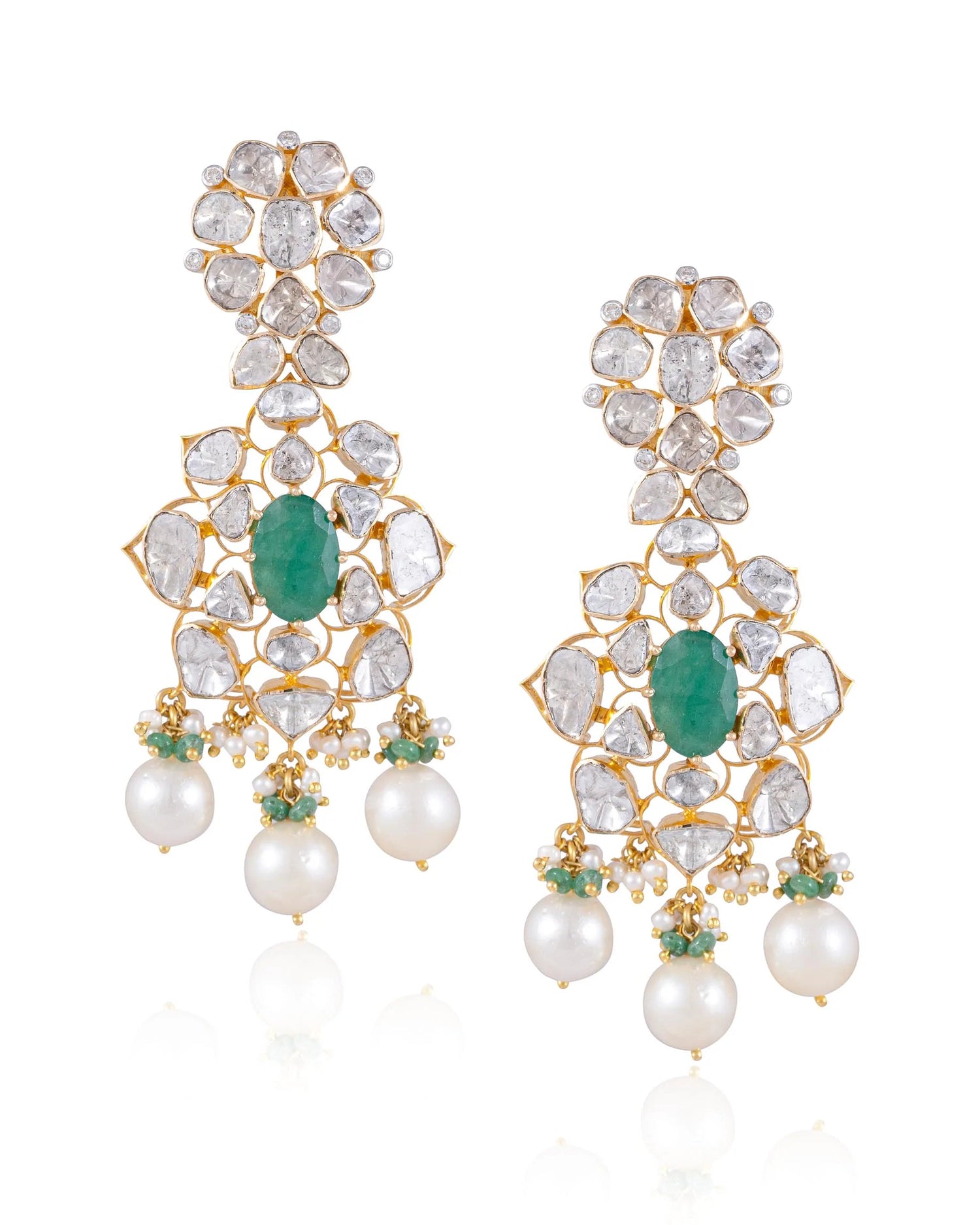 Sikha Necklace And Shalini Earrings Polki Diamond Set