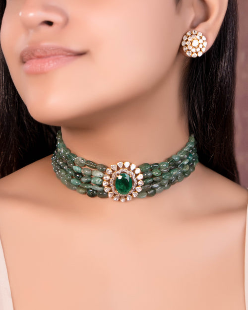 Maheera Polki Bead Choker