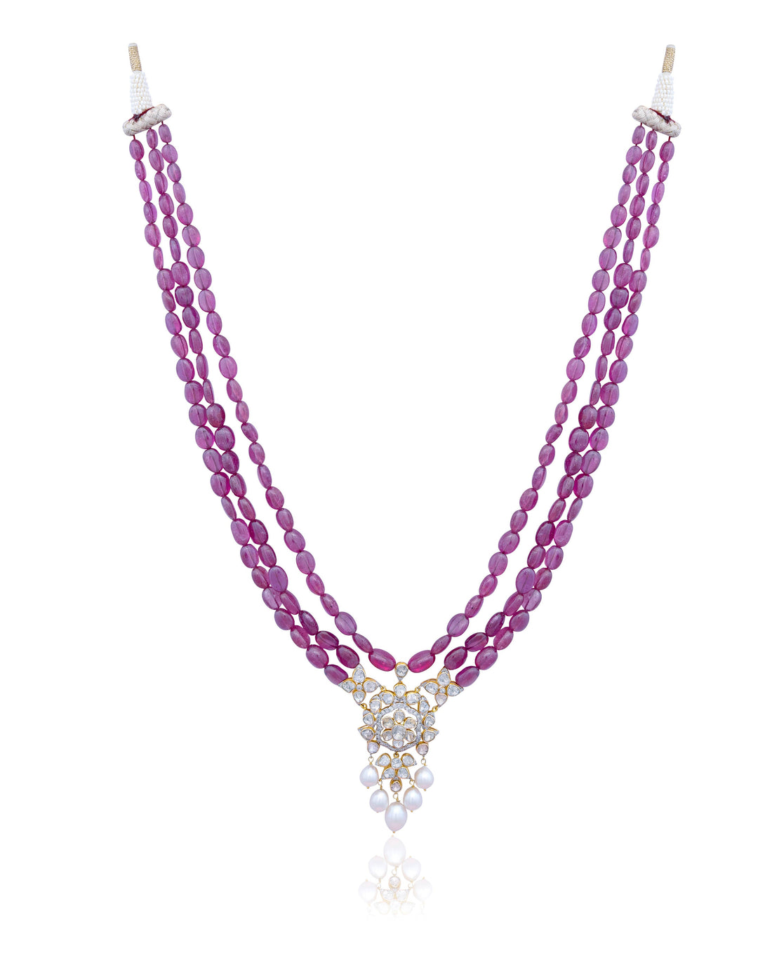 Sanya Polki And Diamond Bead Pendant