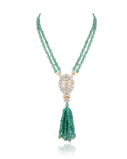 Sima Polki And Diamond Bead Pendants