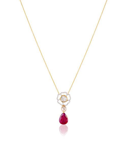Anshita Polki And Diamond Pendant
