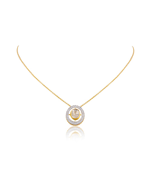 Zainab Polki And Diamond Pendant