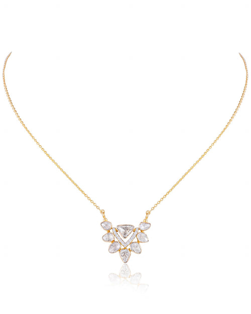 Varada Polki And Diamond Pendant