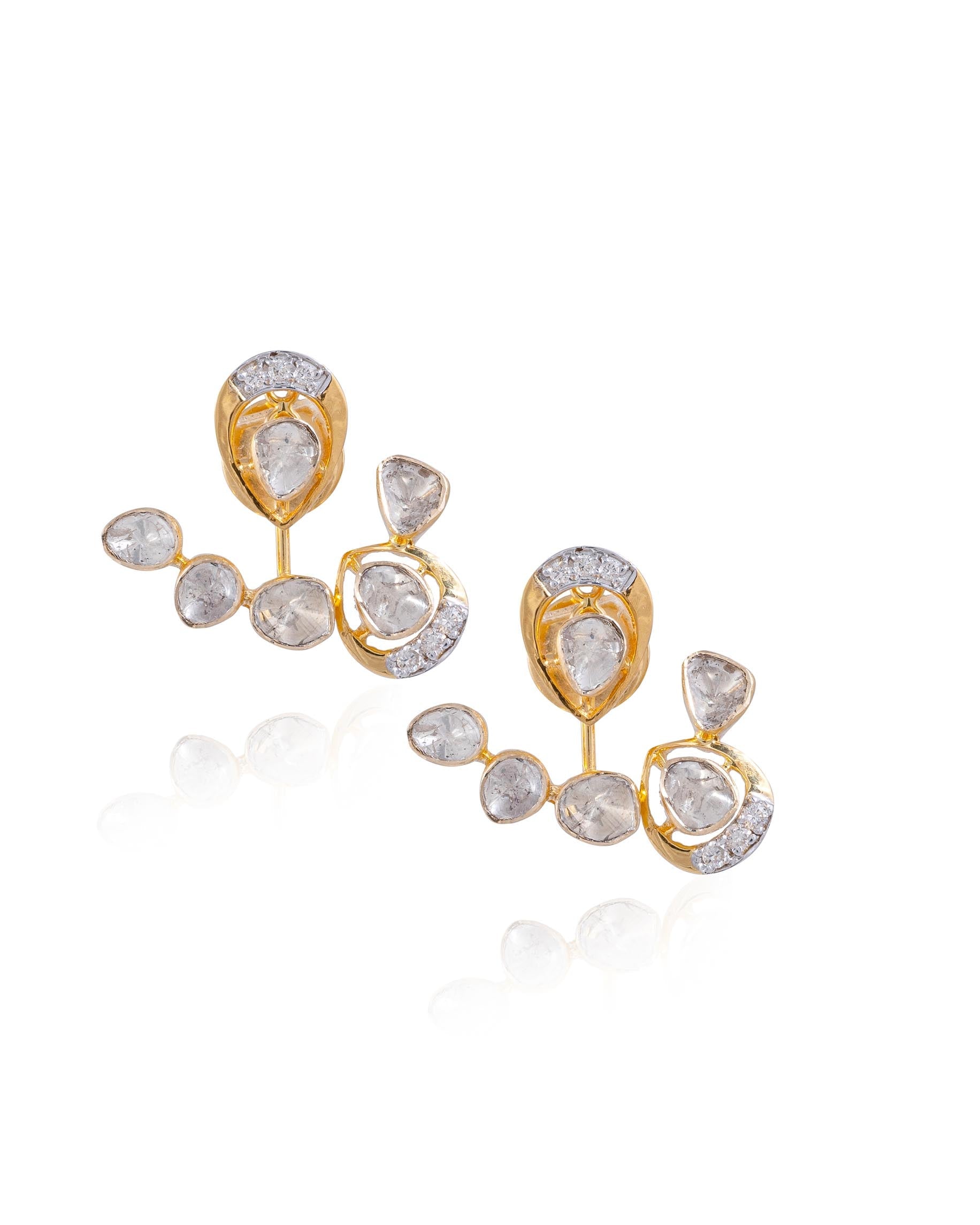 Falhia Polki And Diamond Earrings