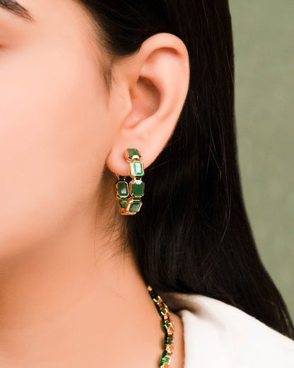 Nidhi Emerald Hoops