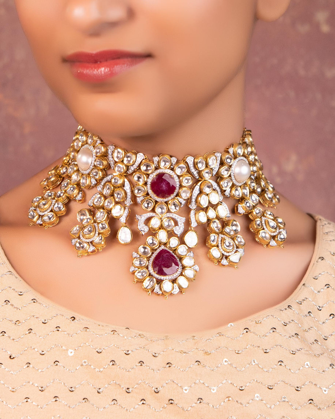 Flora Polki And Diamond Necklaces
