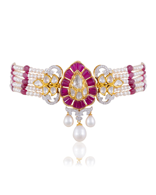 Jadau Necklace Bead Choker
