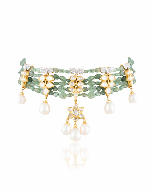 Vithika Polki And Diamond Bead Choker