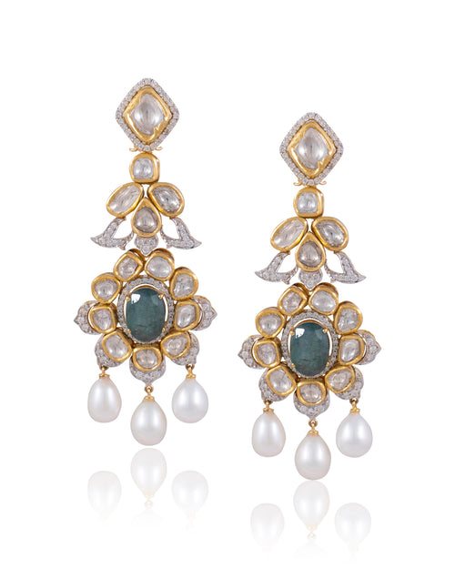 Zalak Polki Long Earrings