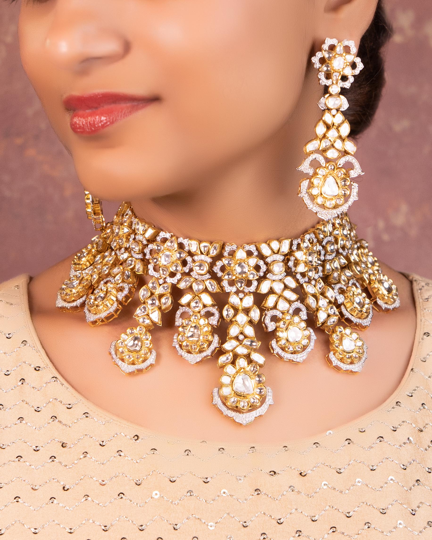 Kaushiki Polki And Diamond Necklaces