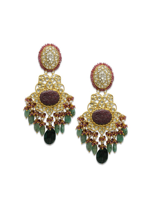 Cora Polki Long Earrings
